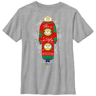 Boys 8-20 Husky Despicable Me Triple Decker Minion "Ugly Sweater" Graphic Tee