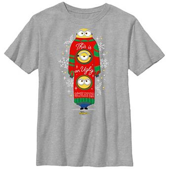 Boys 8-20 Husky Despicable Me Triple Decker Minion "Ugly Sweater" Graphic Tee