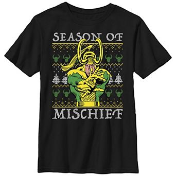 Boys 8-20 Husky Marvel Loki Season Of Mischief Holiday Graphic Tee