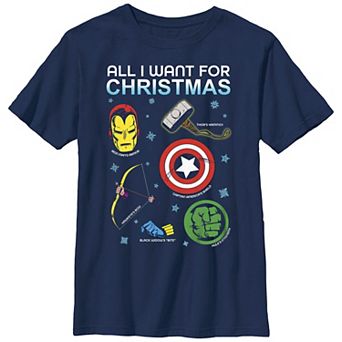 Boys 8-20 Husky Avengers All I Want For Christmas Graphic Tee