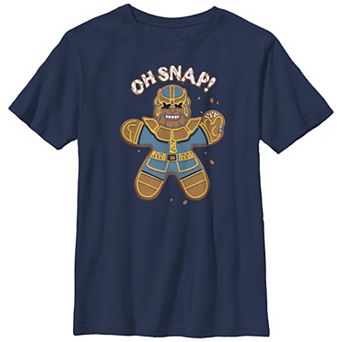 Boys 8-20 Husky Marvel Avengers Thanos Gingerbread Cookie Snap Graphic Tee