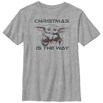 Boys Husky Star Wars The Mandalorian Christmas Is The Way Graphic Tee