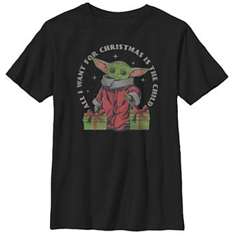 Boys Husky Star Wars The Mandalorian All I Want For Christmas Is The Child Graphic Tee