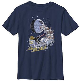 Boys Husky Star Wars Darth Vader Sleigh Ride Graphic Tee