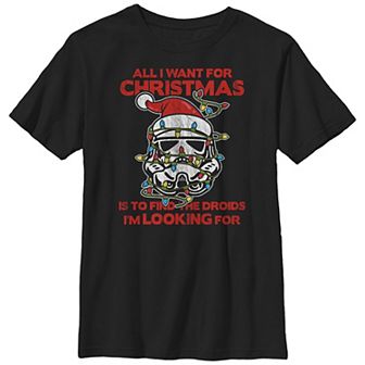 Boys Husky Star Wars Christmas Trooper Wish Graphic Tee