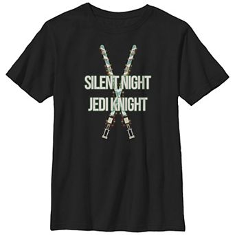 Boys Husky Star Wars Silent Night Jedi Night Graphic Tee