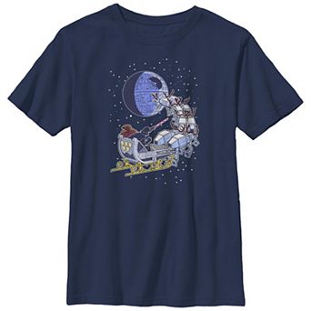 Boys Husky Star Wars Darth Vader Sleigh Ride Graphic Tee