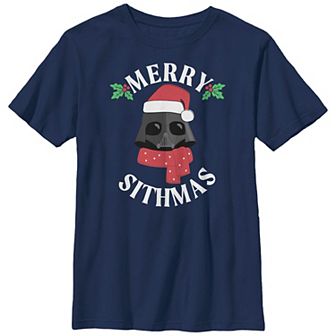 Boys Husky Star Wars Darth Vader Merry Sithmas Graphic Tee