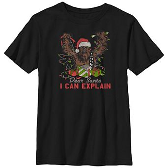 Boys Husky Star Wars Dear Santa I Can Explain Graphic Tee