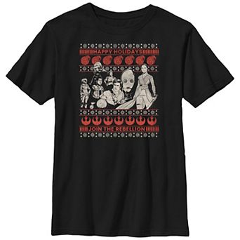 Boys Husky Star Wars Happy Holidays Join The Rebellion Graphic Tee