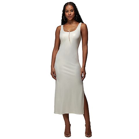 Женские платья bebe Women's bebe x Ciara Rib Necklace Midi Dress