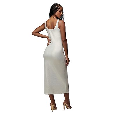 Women's bebe x Ciara Rib Necklace Midi Dress