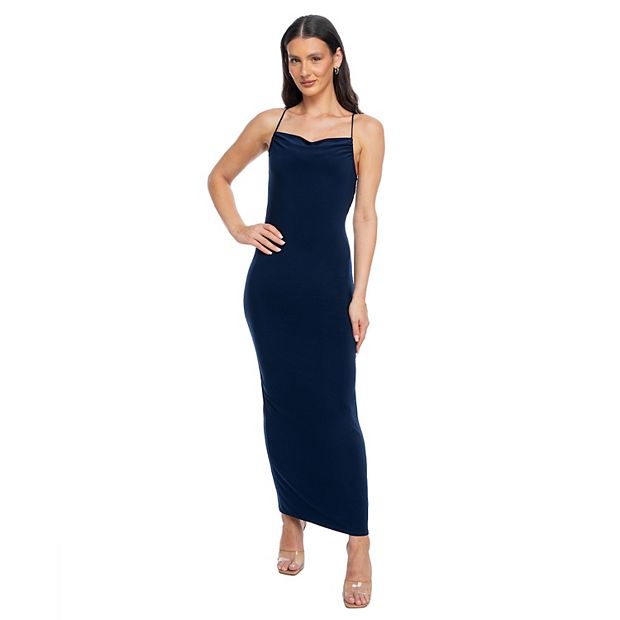 bebe navy blue dress Chateau gown main image 0