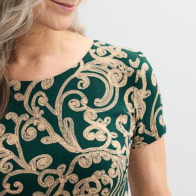 Women's Connected Apparel Print Dress with Pockets