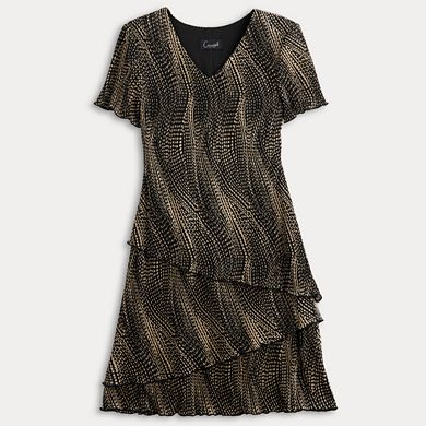 Women's Connected Apparel V-Neck Tiered Mini Dress