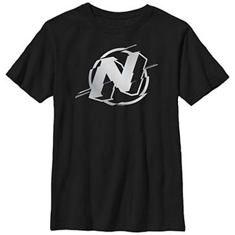 Boys Nerf Chrome Logo Glitch Husky Graphic Tee