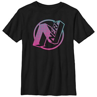 Boys Nerf N Gradient Comic Style Logo Husky Graphic Tee
