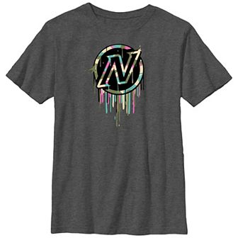 Boys Nerf Dripping Camouflage Circle Logo Husky Graphic Tee