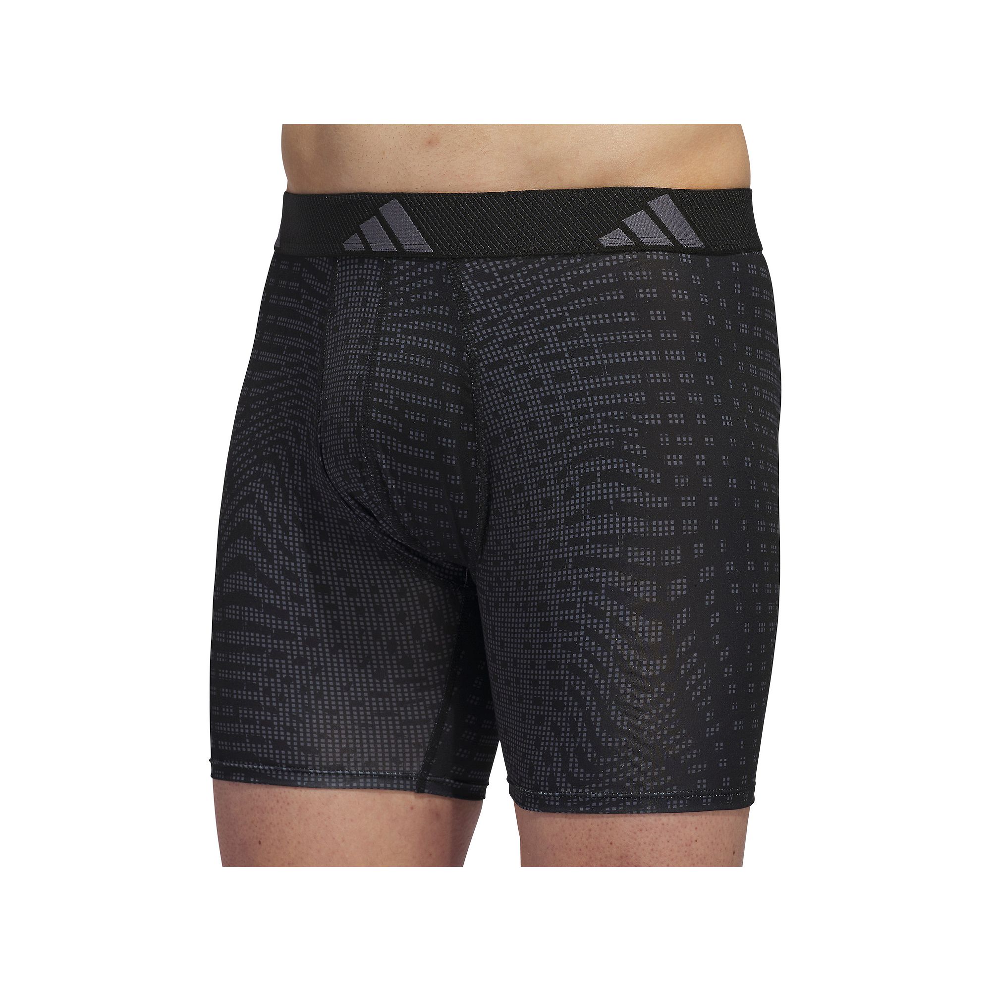 Mens adidas Microfiber Boxer Brief, Size: Small, Accelerate Onix Black