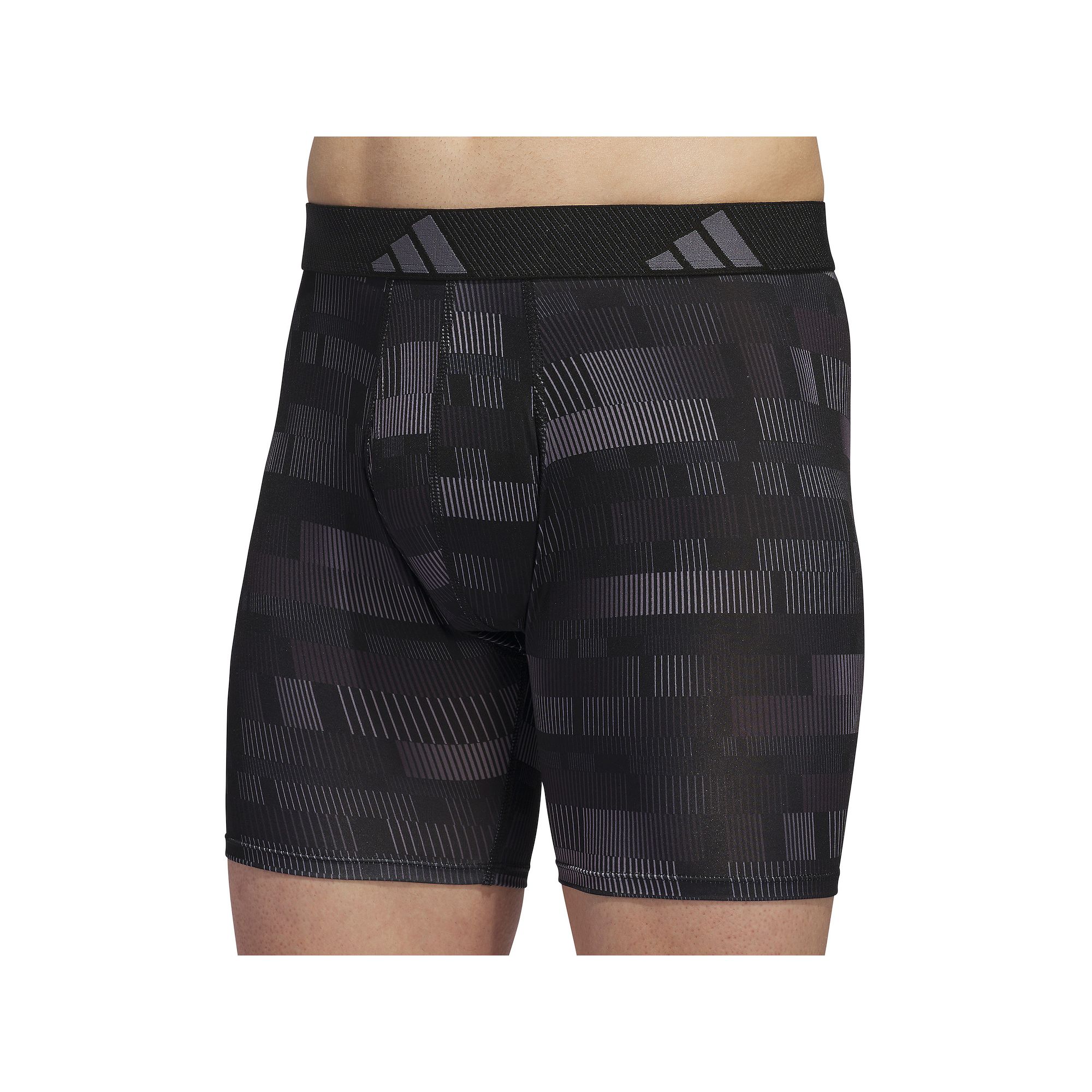 Mens adidas Microfiber Boxer Brief, Size: Large, Haste Gray Black