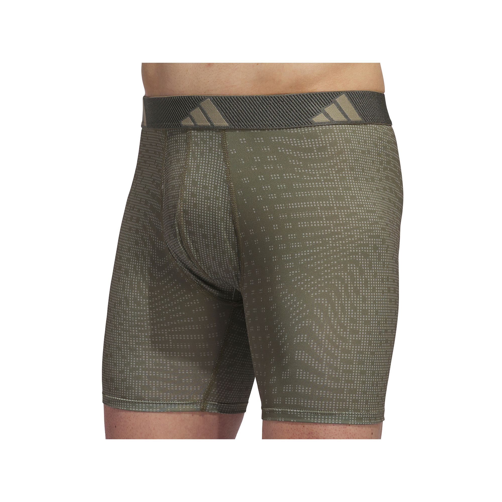 Mens adidas Microfiber Boxer Brief, Size: Large, Shadow Olive Green