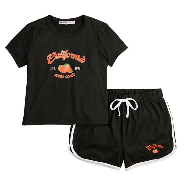 Girls 6-16 Harper & Ivy Baby Tee And Dolphin Shorts 2-pc. Set