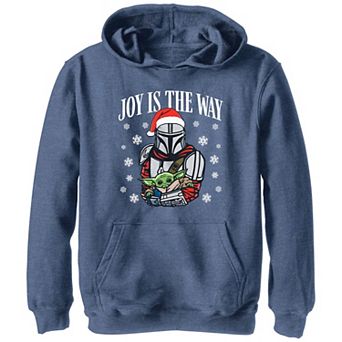 Boys 8-20 Star Wars The Mandalorian Christmas Din Djarin Grogu Joy is the Way Graphic Hoodie