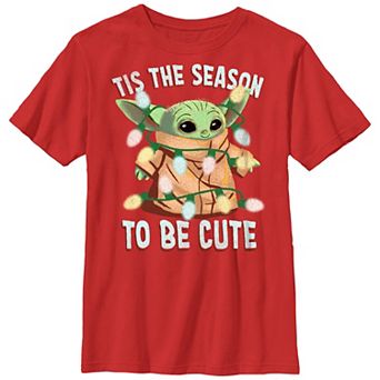 Boys 8-20 Star Wars The Mandalorian Christmas Grogu Tis the Season to Be Cute Graphic Tee