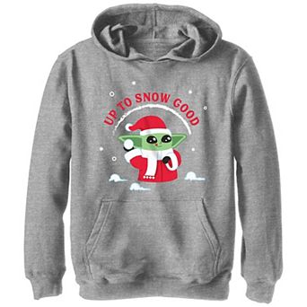 Boys 8-20 Star Wars The Mandalorian Christmas Grogu Up to Snow Good Graphic Hoodie