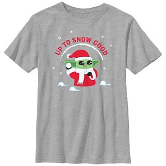 Boys 8-20 Star Wars The Mandalorian Christmas Grogu Up to Snow Good Graphic Tee
