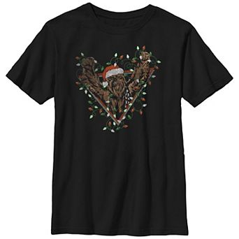 Boys 8-20 Star Wars Christmas Chewbacca Lights Wrap Triangle Graphic Tee