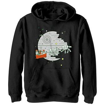 Boys 8-20 Star Wars Christmas Stormtroopers Death Star ATAT Walkers Sleigh Graphic Hoodie