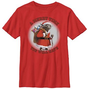 Boys 6-20 Star Wars Christmas Yoda A Merry Time You Will Have Graphic Tee