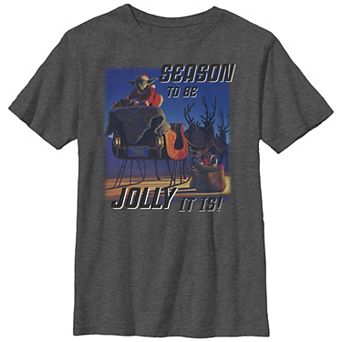 Boys 6-20 Star Wars Christmas Yoda Season to Be Jolly It Is Sleigh Graphic Tee