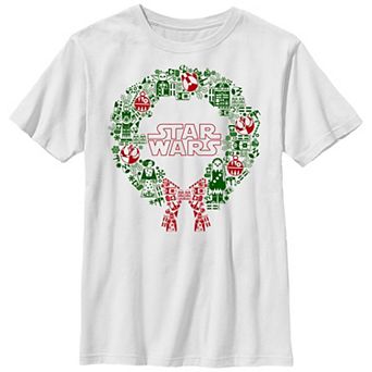 Boys 8-20 Star Wars Christmas Wreath Icons Graphic Tee