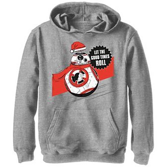 Boys 8-20 Star Wars Christmas BB-8 Let the Good Times Roll Santa Hat Graphic Hoodie