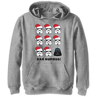 Boys 8-20 Star Wars Christmas Darth Vader Stormtroopers Bah Humbug Graphic Hoodie