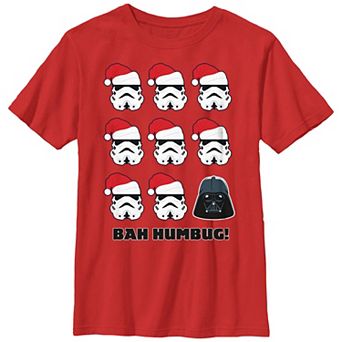 Boys 8-20 Star Wars Christmas Darth Vader Stormtroopers Bah Humbug Graphic Tee