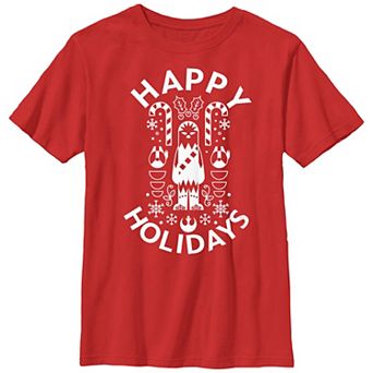 Boys 8-20 Star Wars Christmas Chewbacca Happy Holidays Graphic Tee