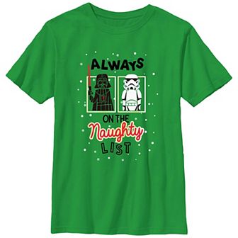 Boys 8-20 Star Wars Christmas Darth Vader Stormtrooper Always on the Naughty Graphic Tee