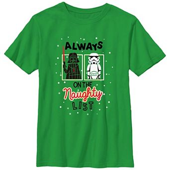 Boys 8-20 Star Wars Christmas Darth Vader Stormtrooper Always on the Naughty Graphic Tee