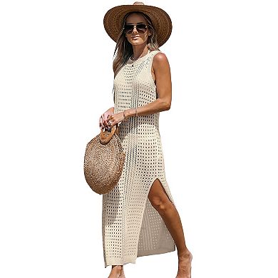 Women's Cupshe Sleeveless Perforated Maxi Swim Cover Up