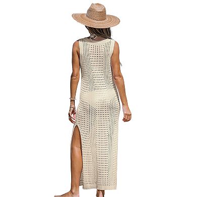 Women's Cupshe Sleeveless Perforated Maxi Swim Cover Up