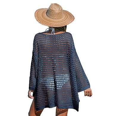 Women's Cupshe Royal Blue Long Sleeve Cutout Mini Cover-Up Dress