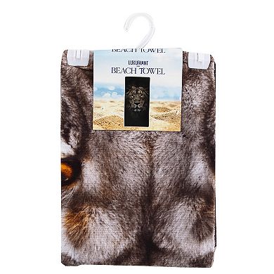 Lion Face Beach Towel - 30" x 60"