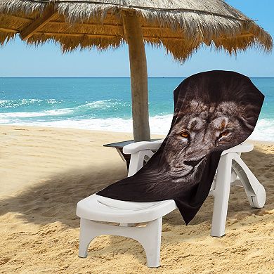 Lion Face Beach Towel - 30" x 60"