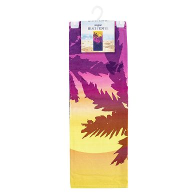 Magenta Sun Set Beach Towel - 30" x 60"