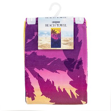Magenta Sun Set Beach Towel - 30" x 60"