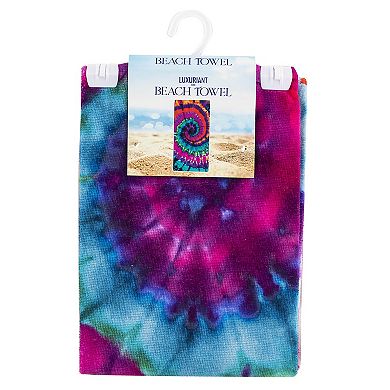 Psychedelic Tie Dye Beach Towel - 30" x 60"