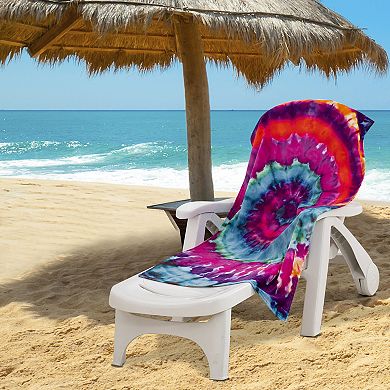Psychedelic Tie Dye Beach Towel - 30" x 60"